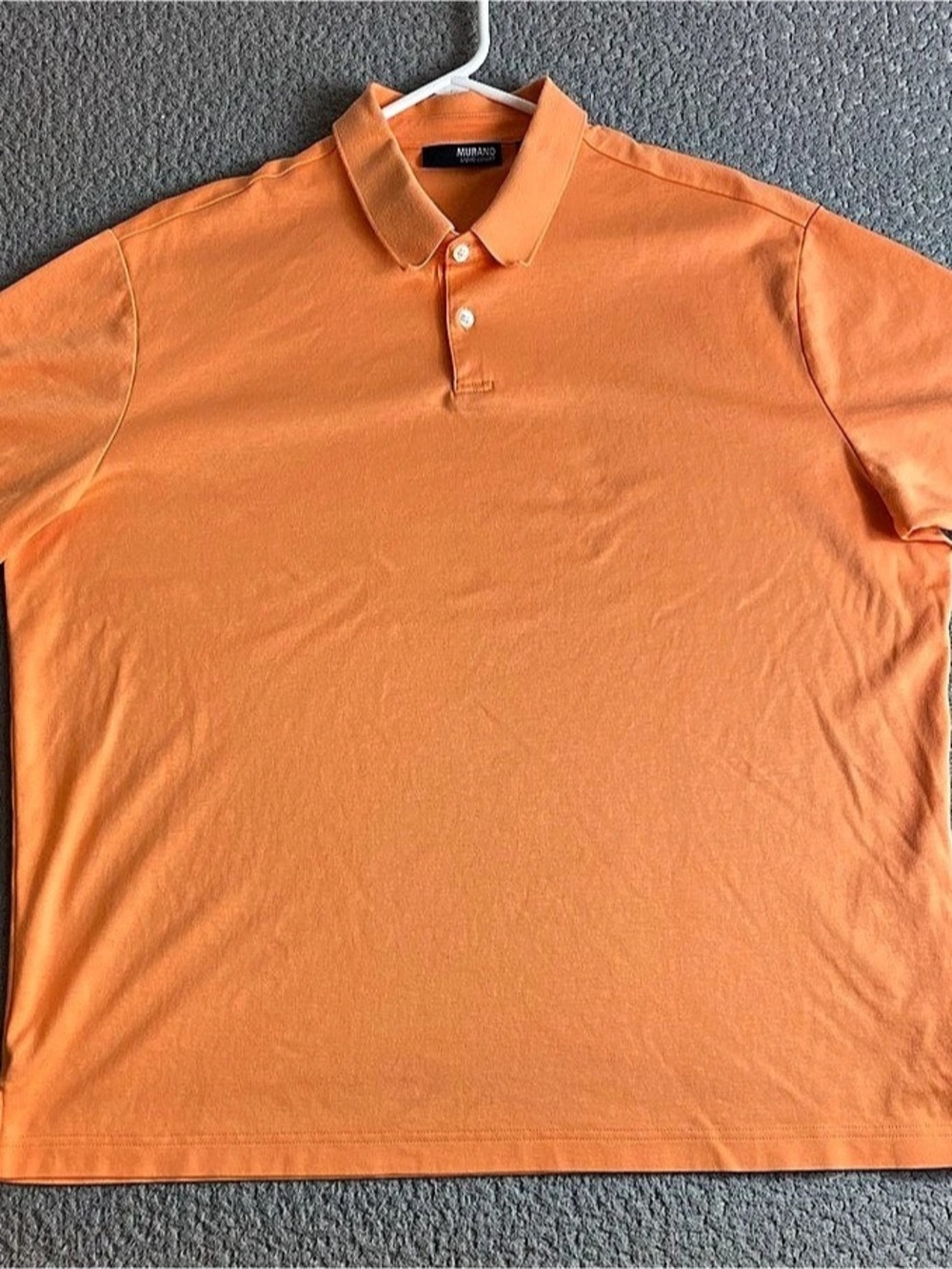 Murano Liquid Luxury Solid Interlock Short Sleeve Polo Shirt Orange XL